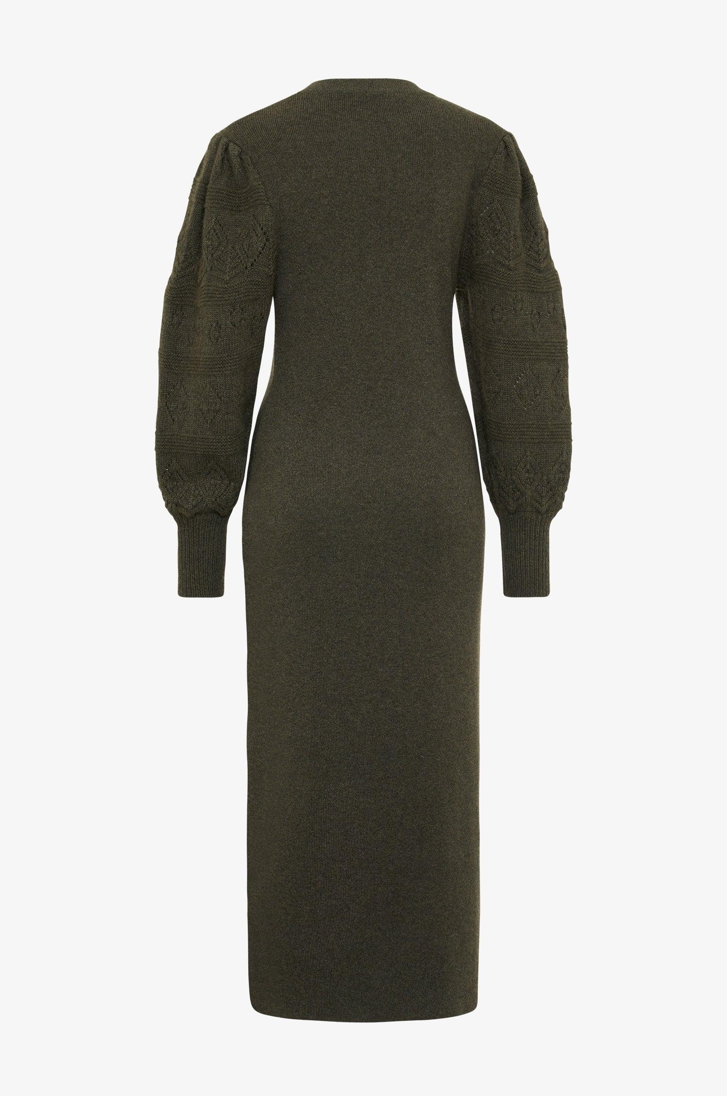 Cashmere Strickkleid Leonora in Olive - Image 4