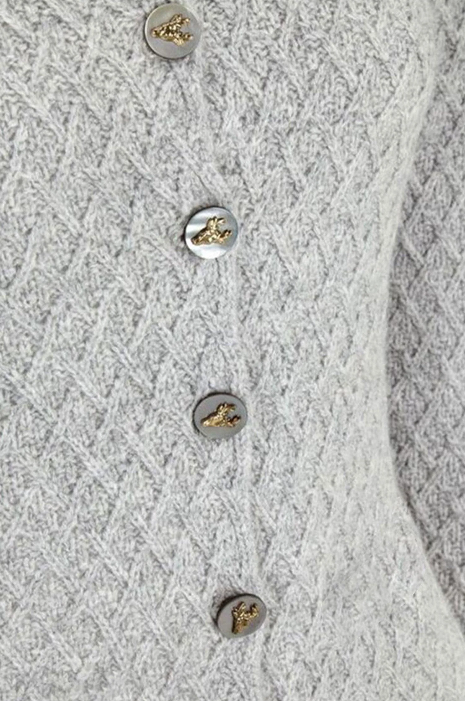 Cashmere Strickjacke Flora in Grau - Image 3
