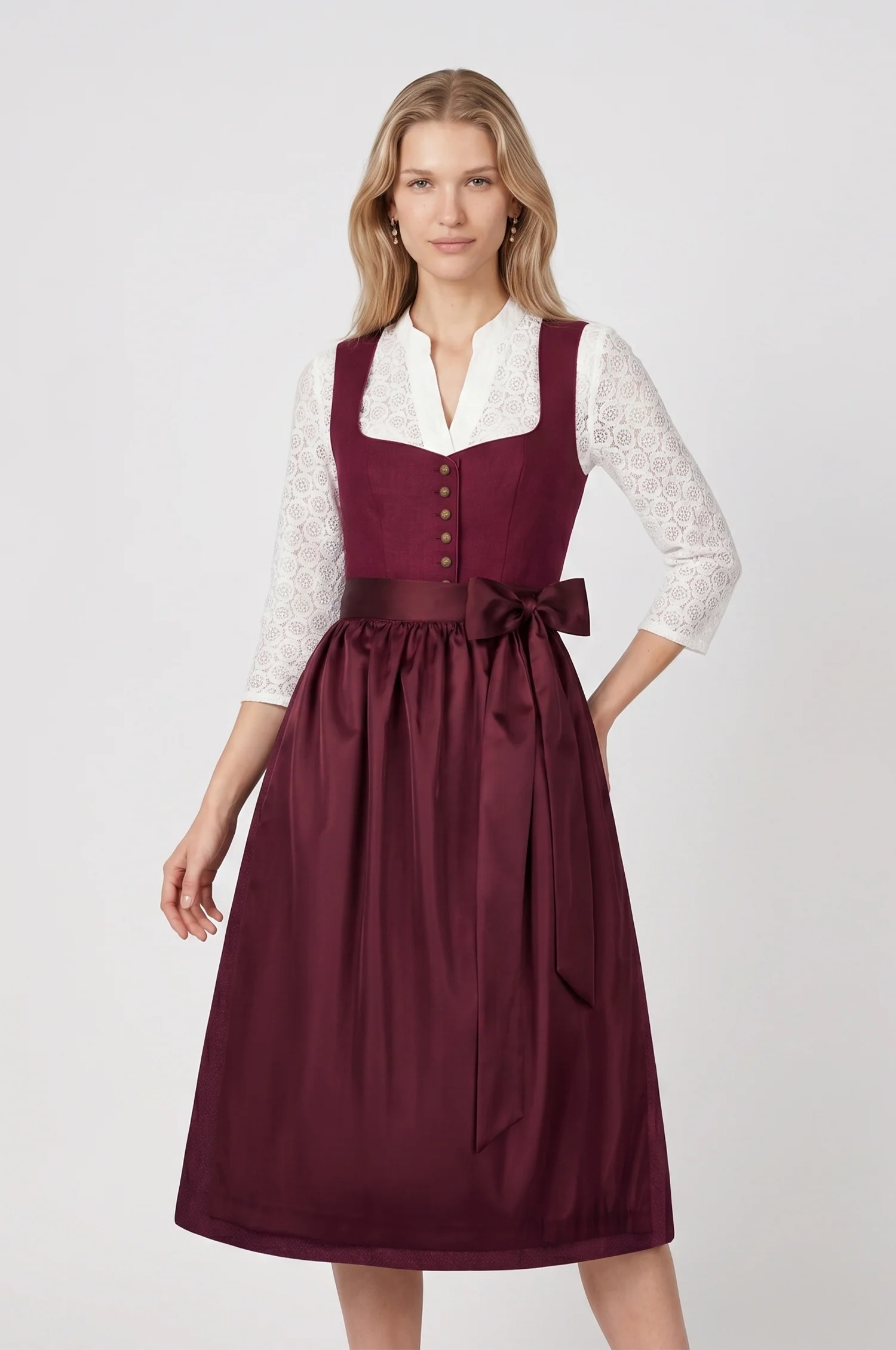 Dirndl Nora in Weinrot