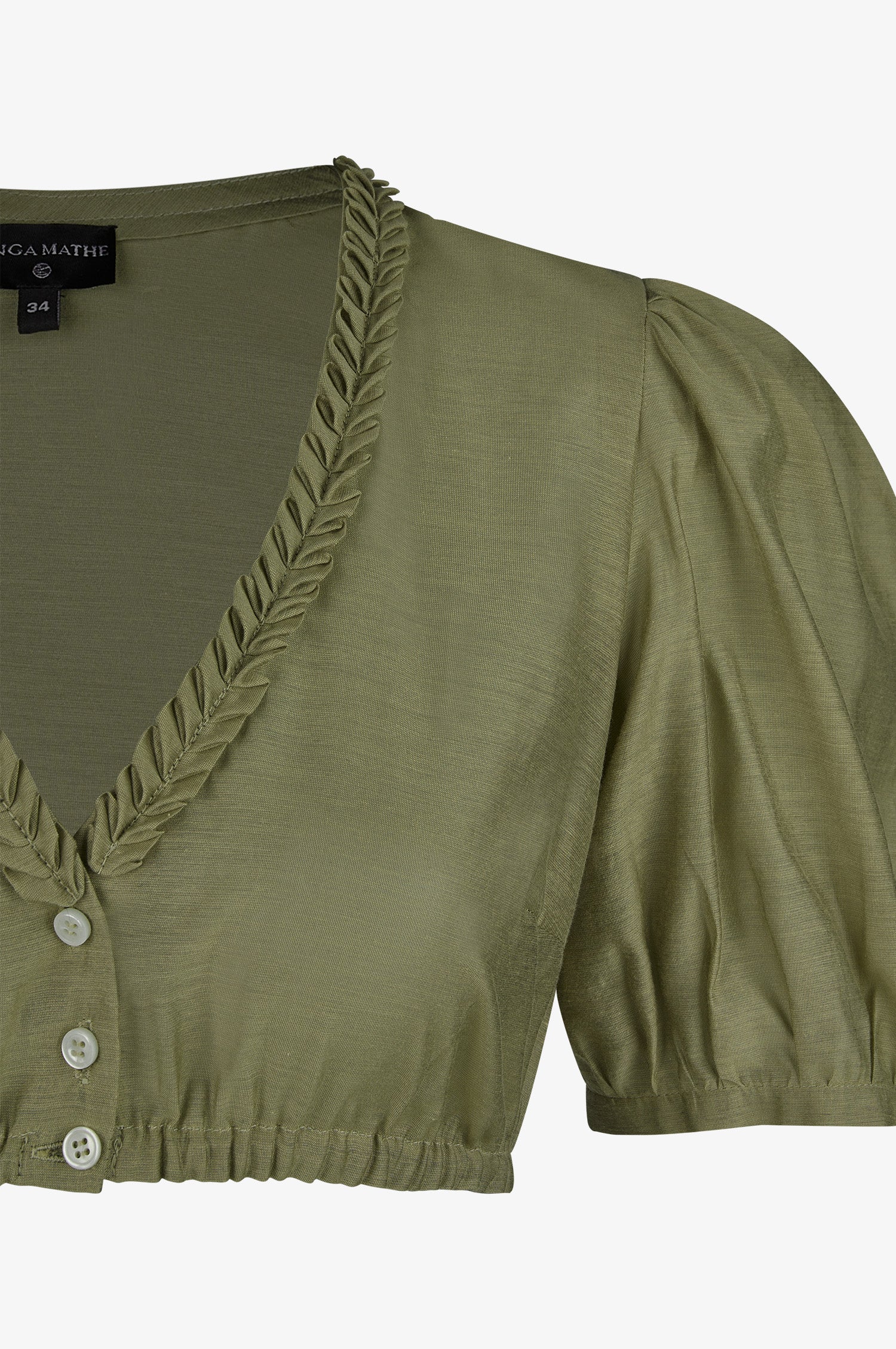 Dirndlbluse Colada in Olive - Image 3