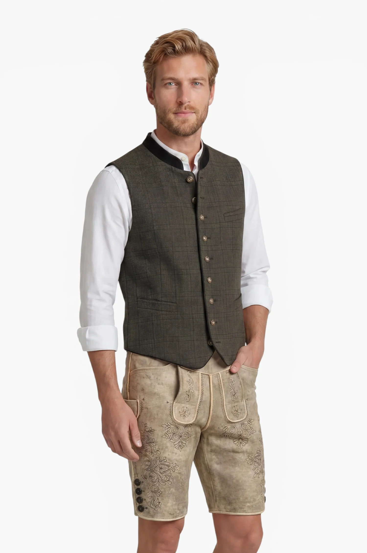 Trachtenweste Nick in Olive