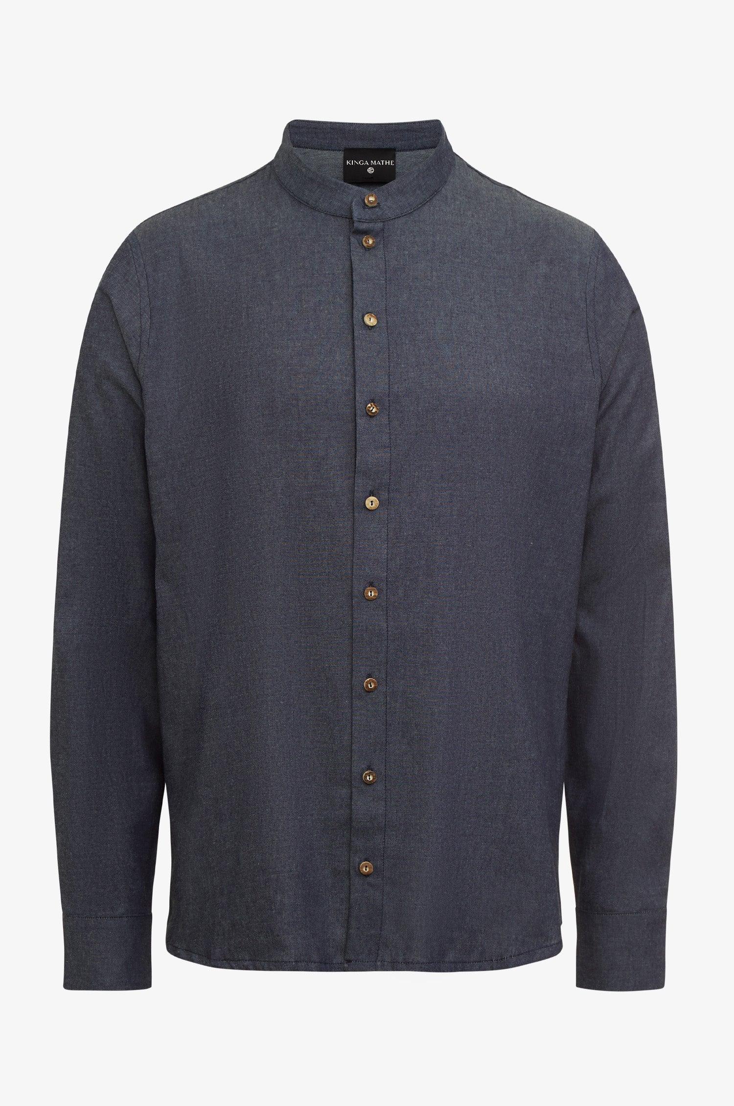 Hemd Leo mit Hornknöpfen in Jeans - Image 3