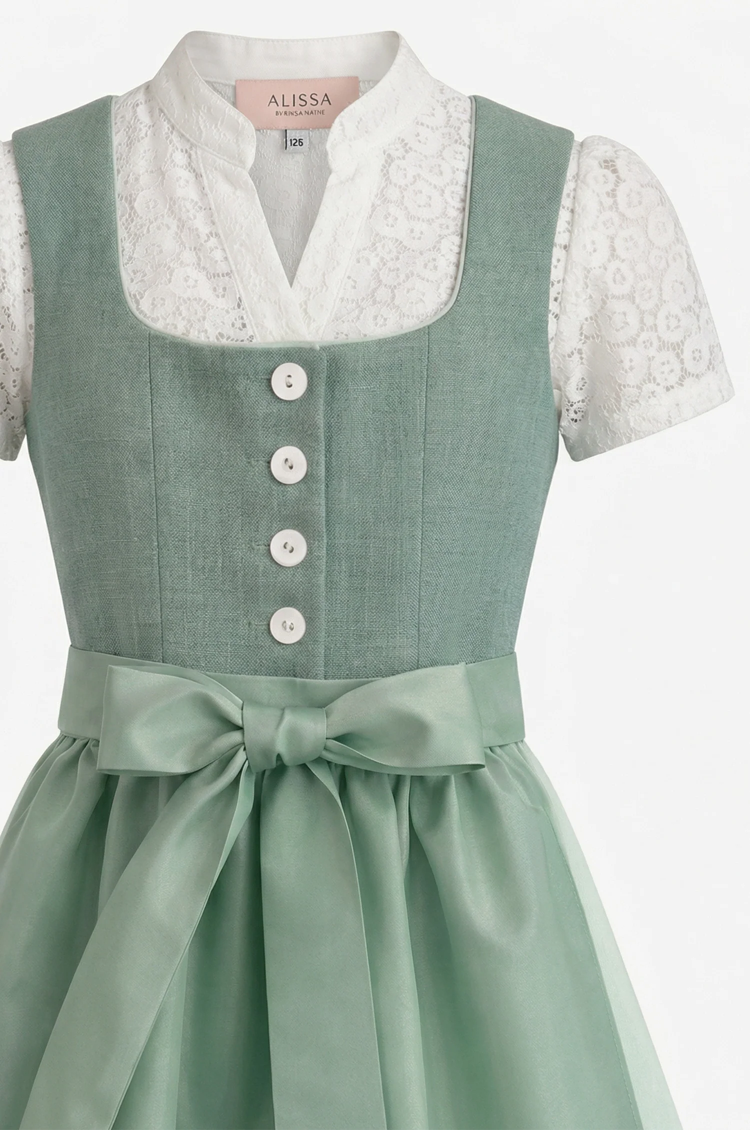 Kinderdirndl Adri in Aqua - Image 2