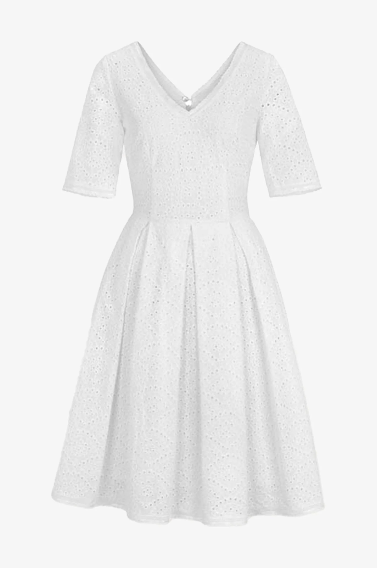 Baumwoll-Kleid Kloe in Weiß - Image 3
