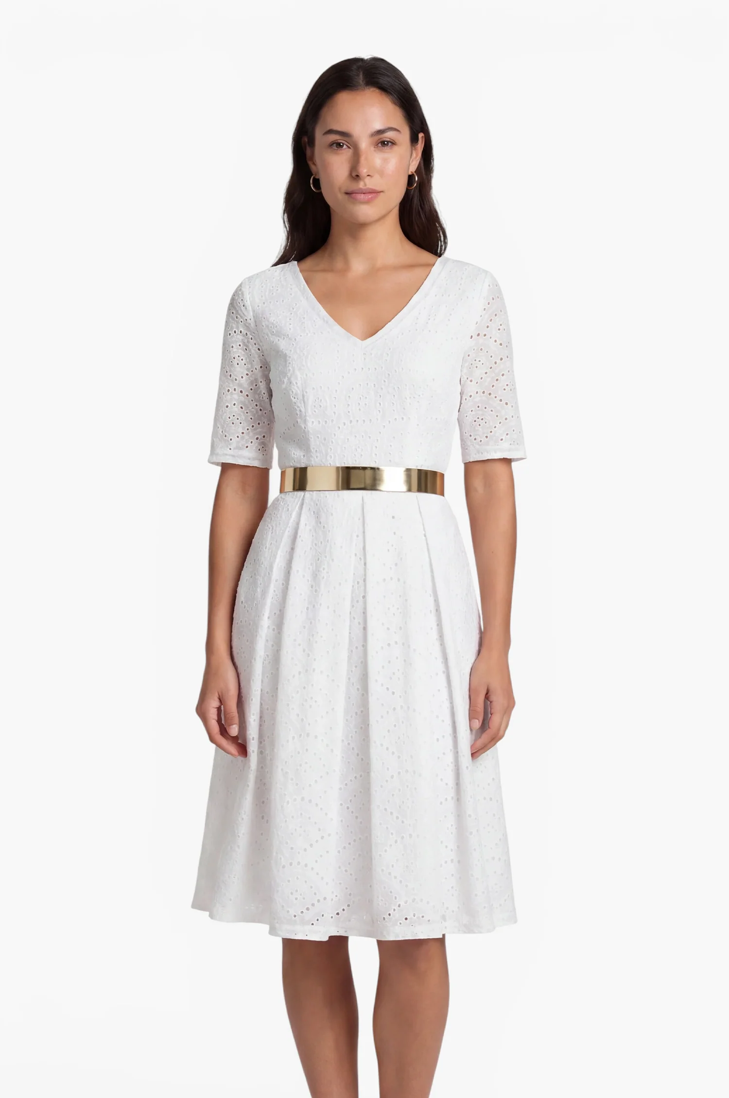 Baumwoll-Kleid Kloe in Weiß - Image 6