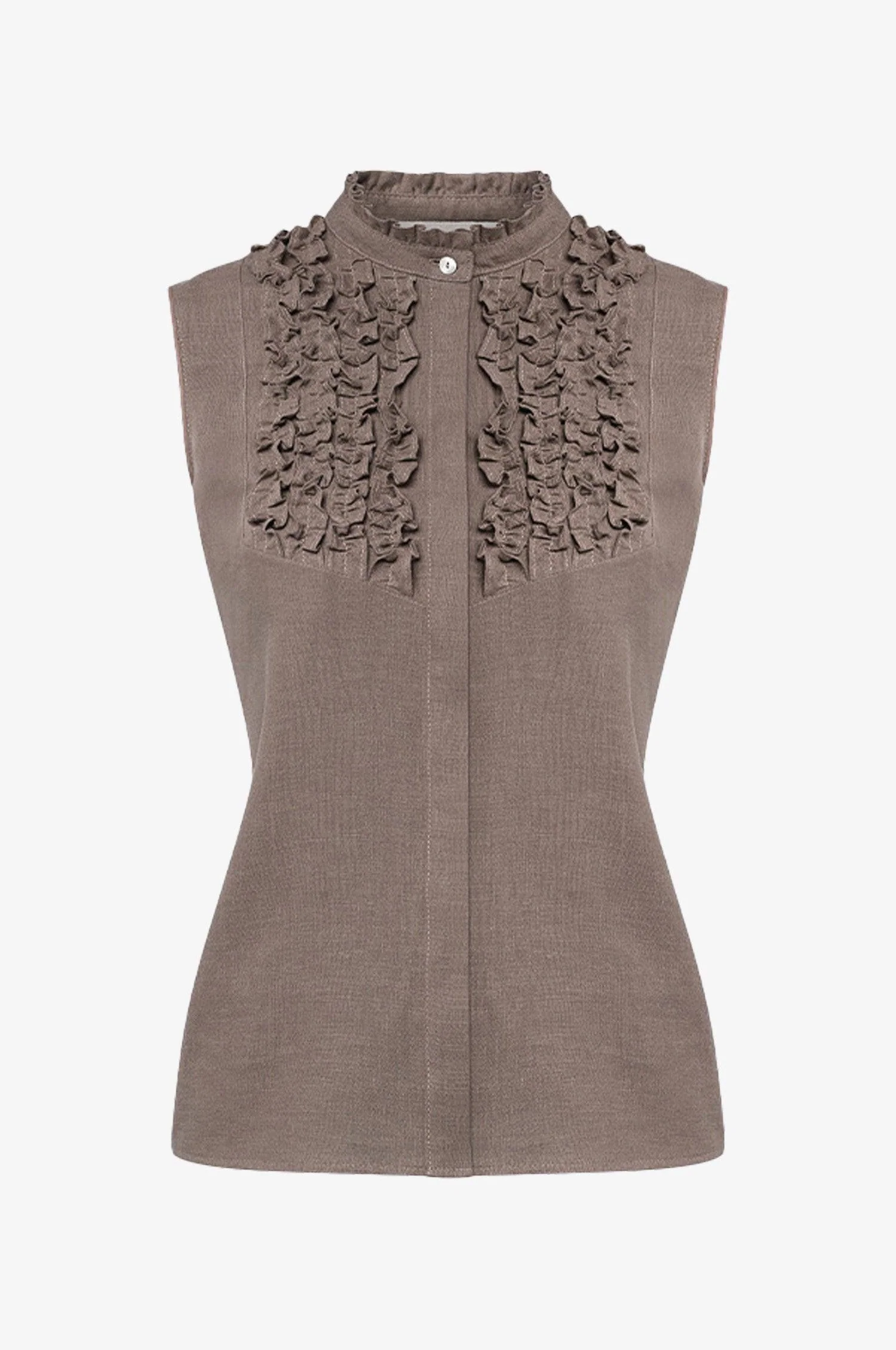 Leinenbluse Hanna in Taupe