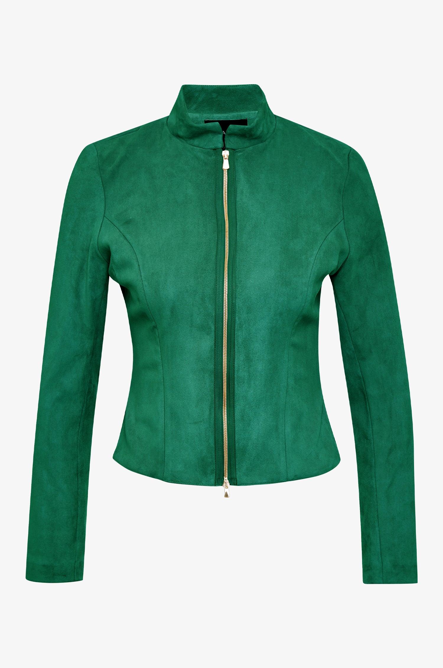 Lederjacke Sybille in Greenery