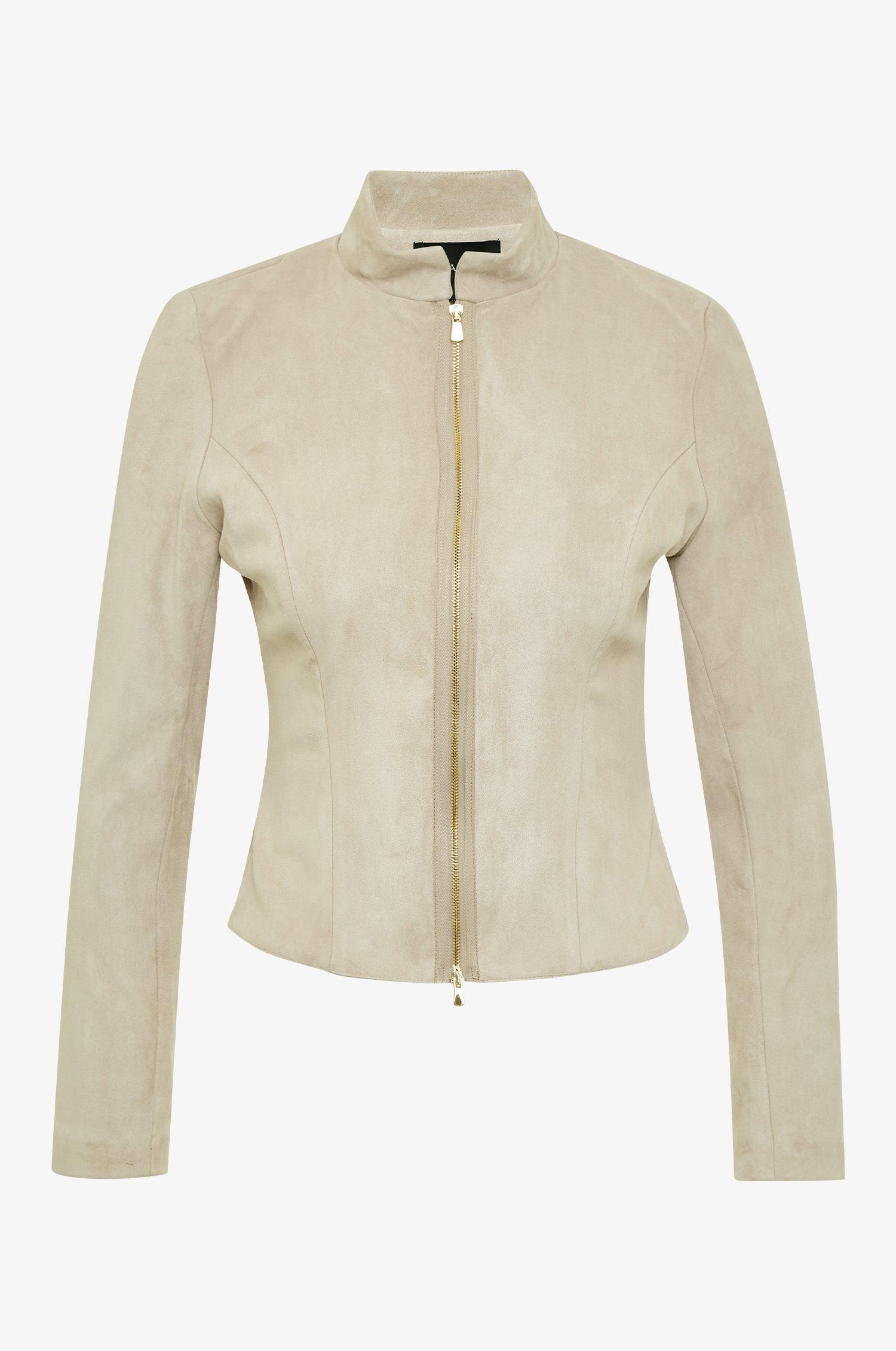 Lederjacke Sybille in Ivory