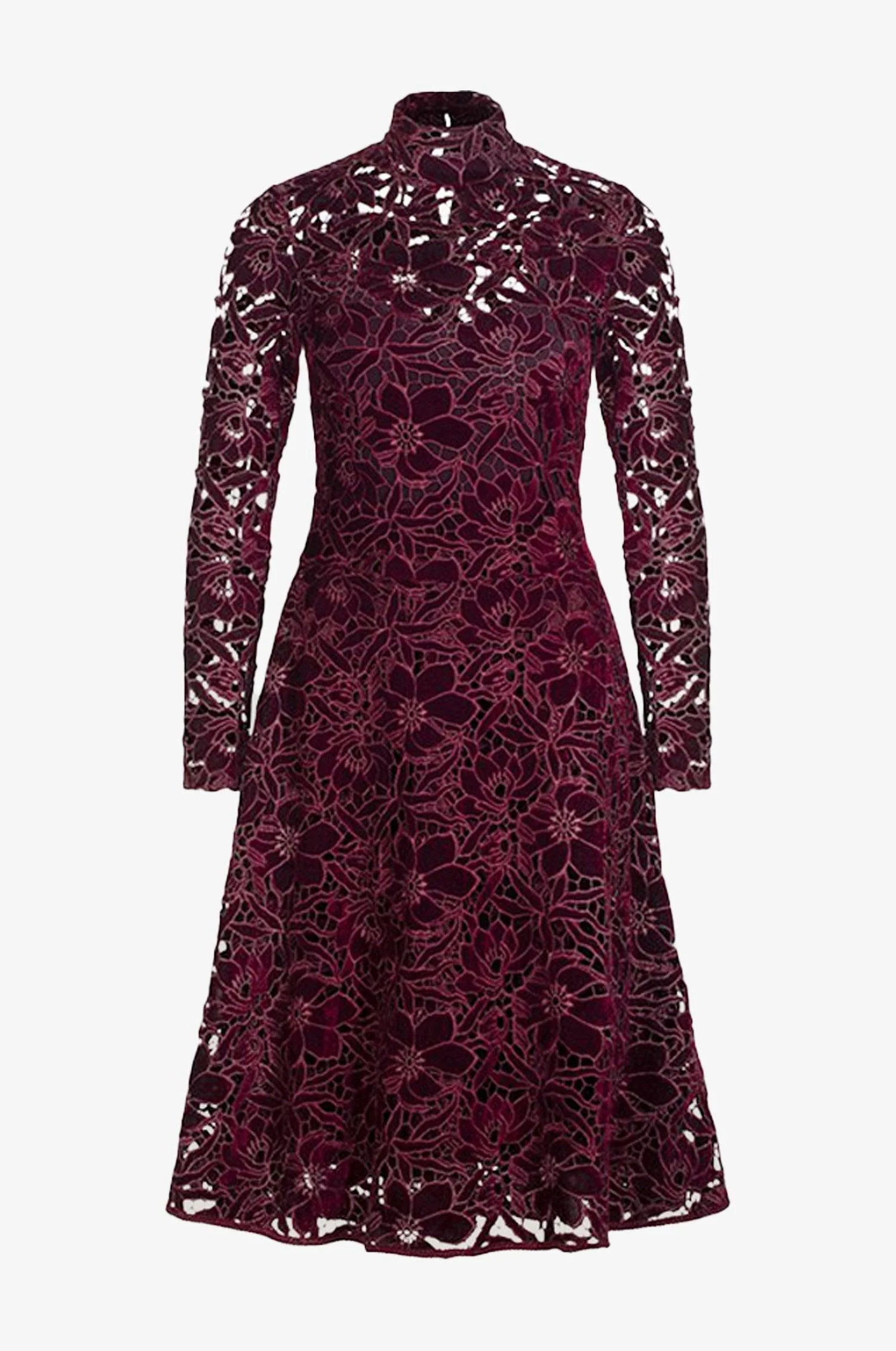 Samt Kleid Evelyn in Bordeaux - Image 3