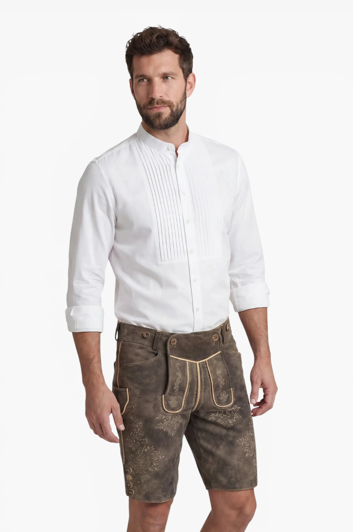 Ziegen Lederhose Kaiser in Old Grey - Image 2